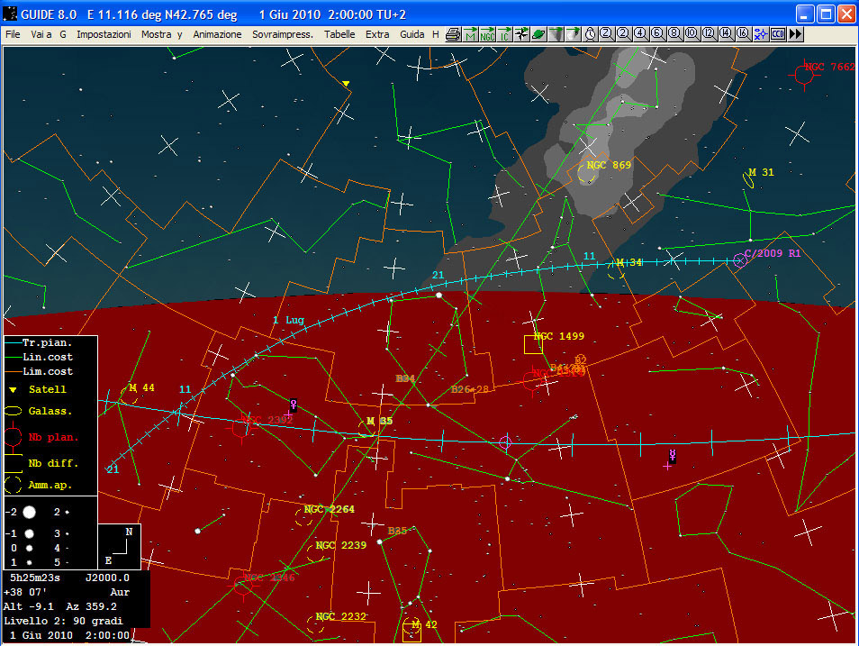cometa Mcnaught dal 1 al 23 giugno
